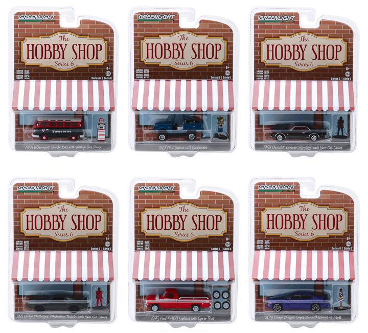 "The Hobby Shop" Series 6 Set of 6 Cars 1/64 Diecast Models by Greenlight