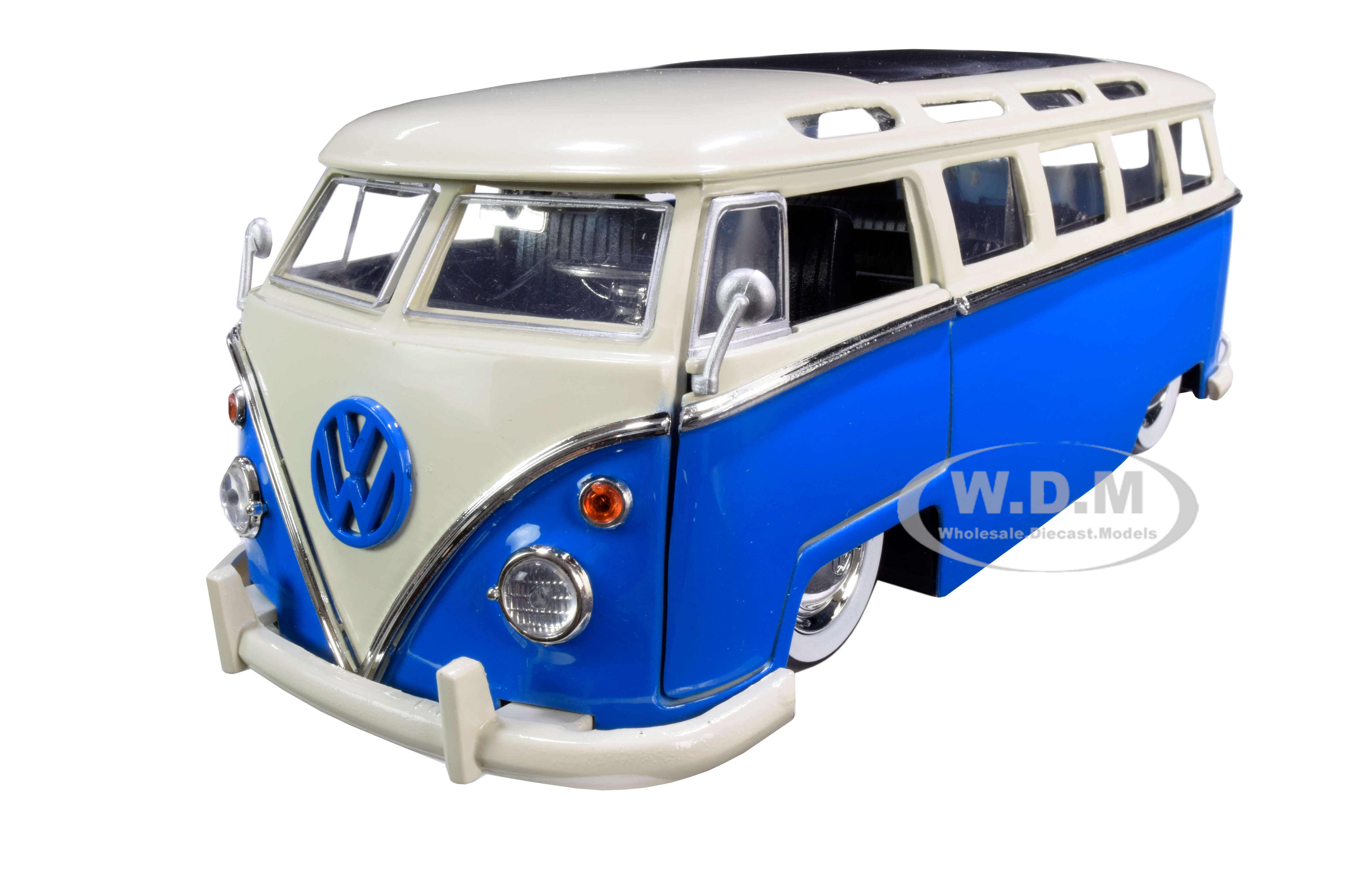 Image of 1962 Volkswagen Bus Blue and Cream "Bigtime Kustoms" 1/24 Diecast Model by Jada