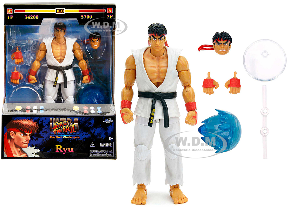 Ryu 6" Moveable Figure with Accessories and Alternate Head and Hands "Ultra Street Fighter II The Final Challengers" (2017) Video Game model by Jada