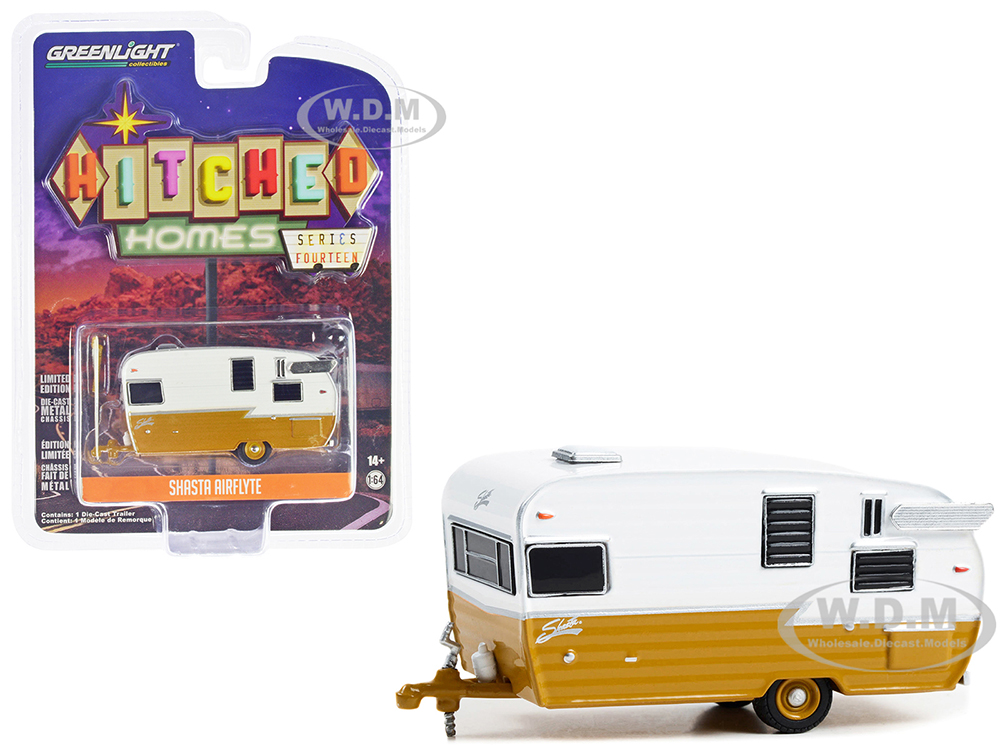 Shasta Airflyte Travel Trailer Butterscotch and White 