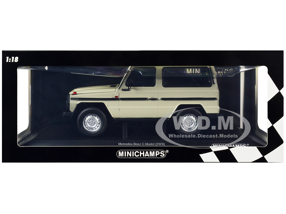 1980 Mercedes-Benz G-Model (SWB) Gray with Black Stripes Limited Edition to 504 pieces Worldwide 1/18 Diecast Model Car by Minichamps