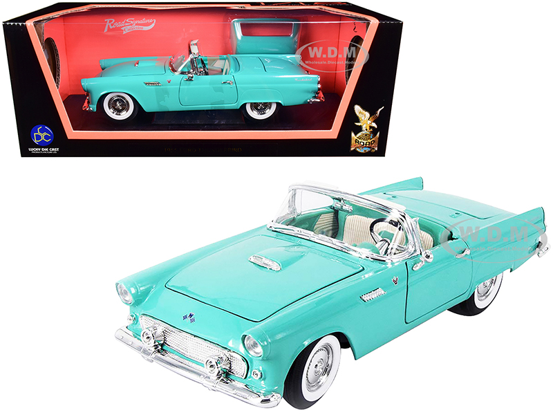 Image of 1955 Ford Thunderbird Convertible Turquoise 1/18 Diecast Model Car by Road Signature