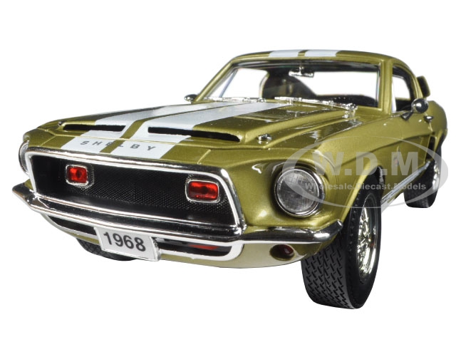 1968 Ford Shelby Mustang Gt500kr Gold 1/18 Diecast Car Model By Road Signature