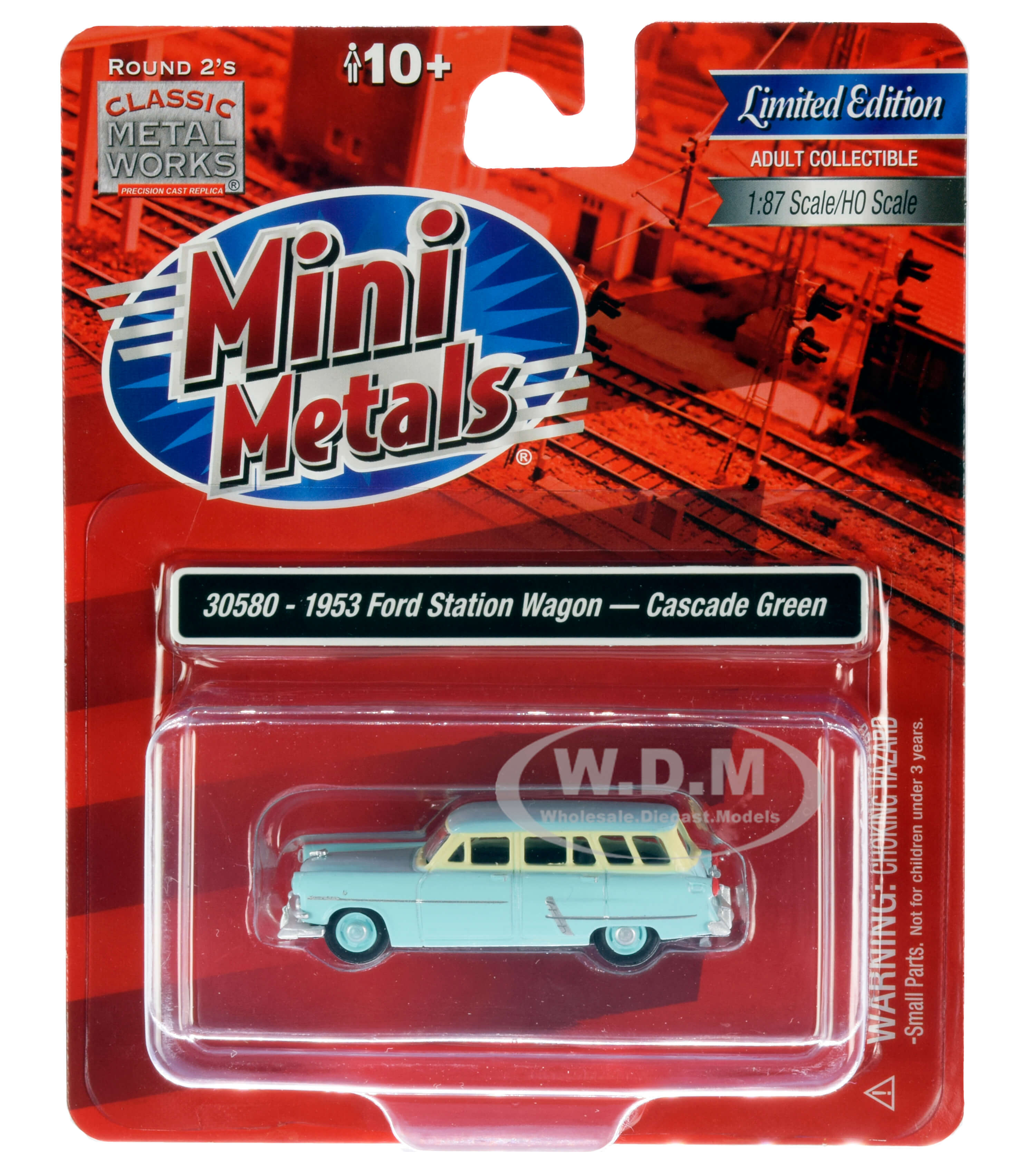 Image of 1953 Ford Station Wagon Cascade Green 1/87 (HO) Scale Model Car by Classic Metal Works