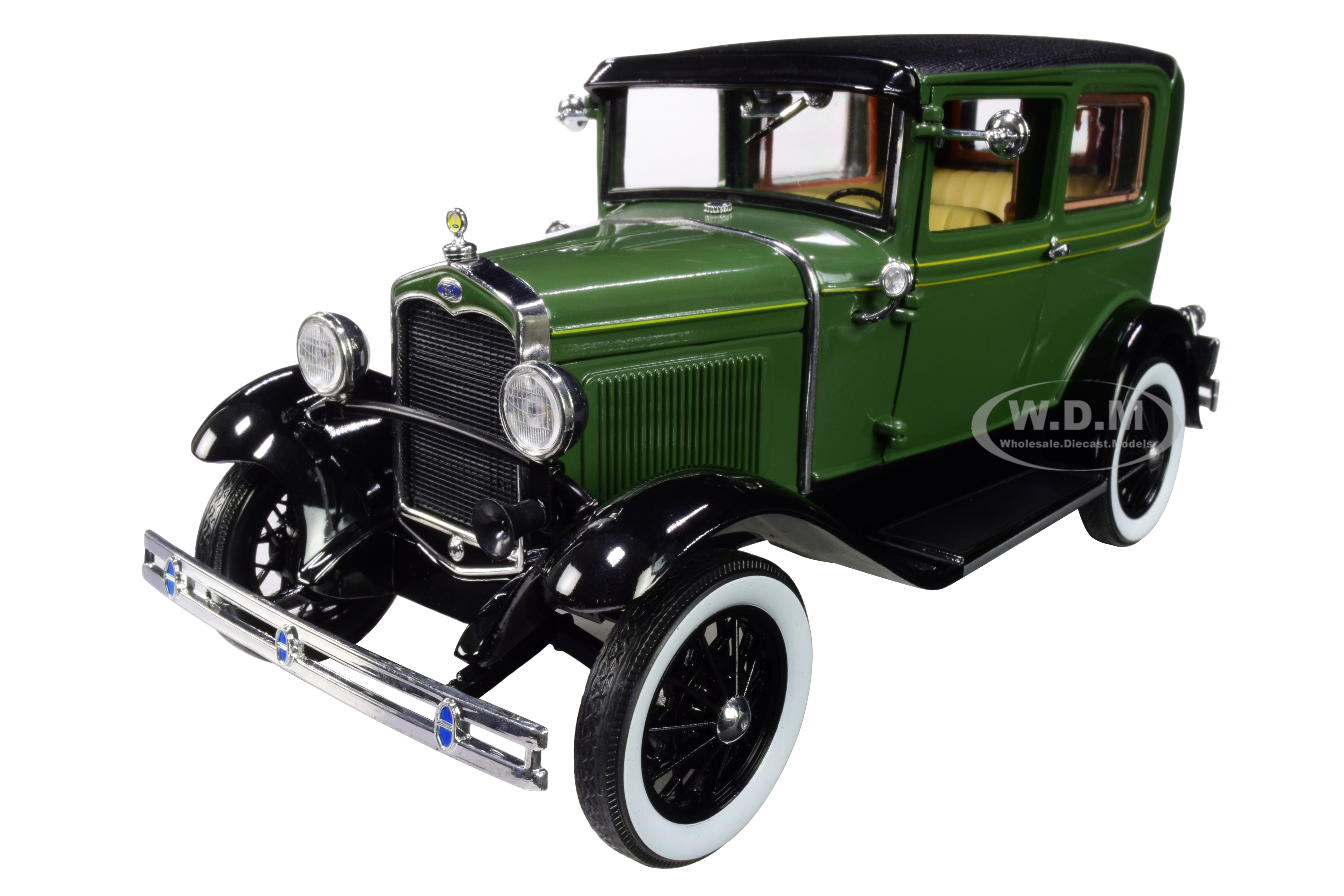 1931 Ford Model A Tudor Balsam Green And Vagabond Green 1/18 Diecast Model Car By Sunstar