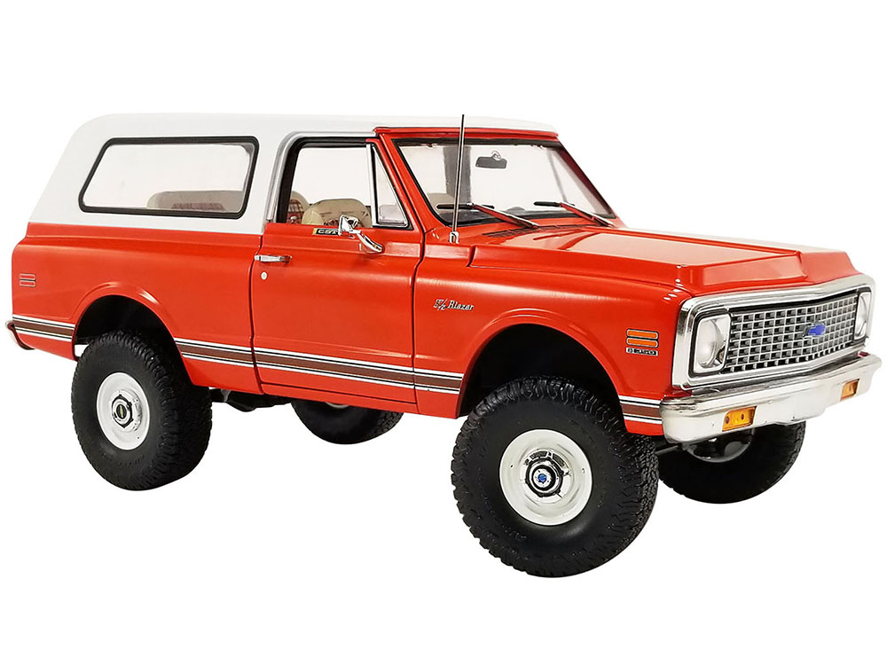 1972 Chevrolet K5 Blazer Red with White Top "Highlander Edition" Limited Edition to 690 pieces Worldwide 1/18 Diecast Model Car by ACME