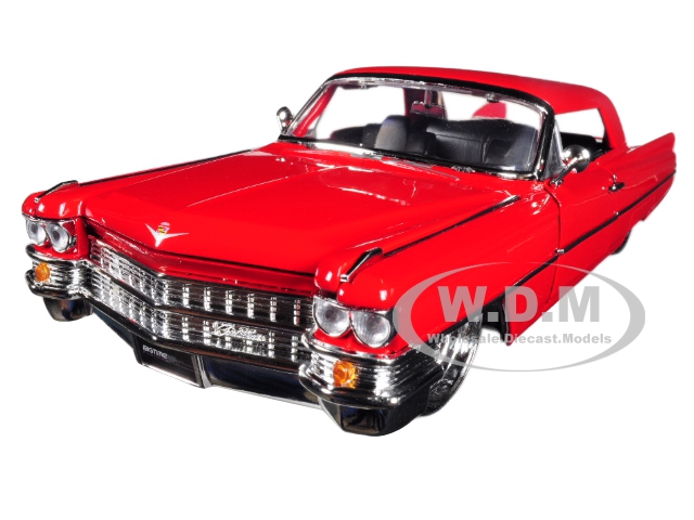 Image of 1963 Cadillac Red "Bigtime Kustoms" 1/24 Diecast Model Car by Jada