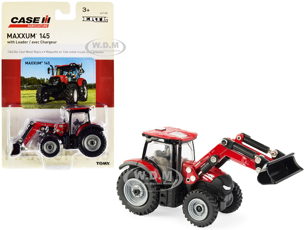 Case IH Maxxum 145 Tractor with Front Loader Red and Black 