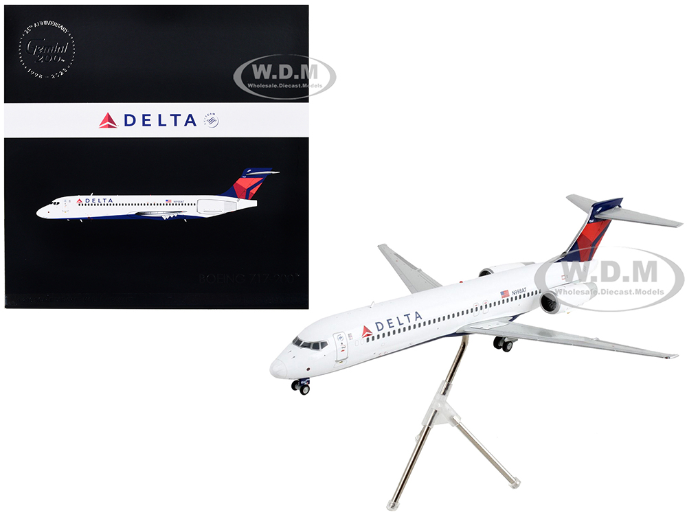 Boeing 717-200 Commercial Aircraft "Delta Air Lines" White with Blue Tail "Gemini 200" Series 1/200 Diecast Model Airplane by GeminiJets