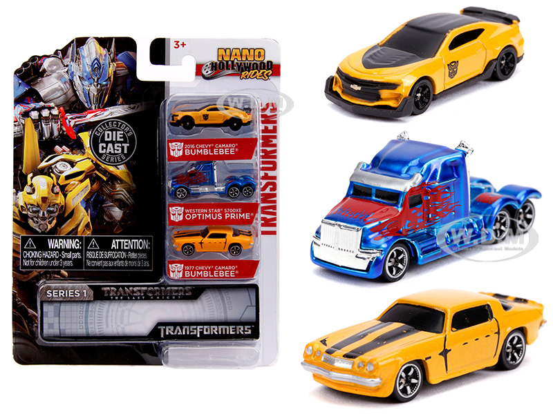 "Transformers" 3 piece Set "Nano Hollywood Rides" Series 1 Diecast Models by Jada