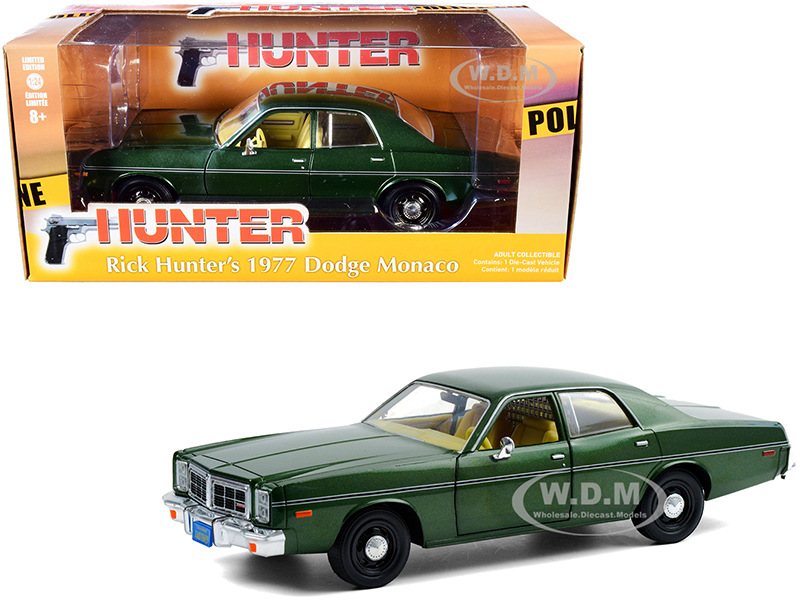 1977 Dodge Monaco Green Metallic (Rick Hunters) "Hunter" (1984-1991) TV Series 1/24 Diecast Model Car by Greenlight
