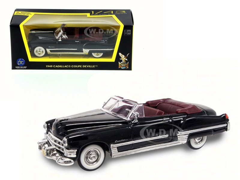 1949 Cadillac Coupe DeVille Convertible Black 1/43 Diecast Model Car by Road Signature