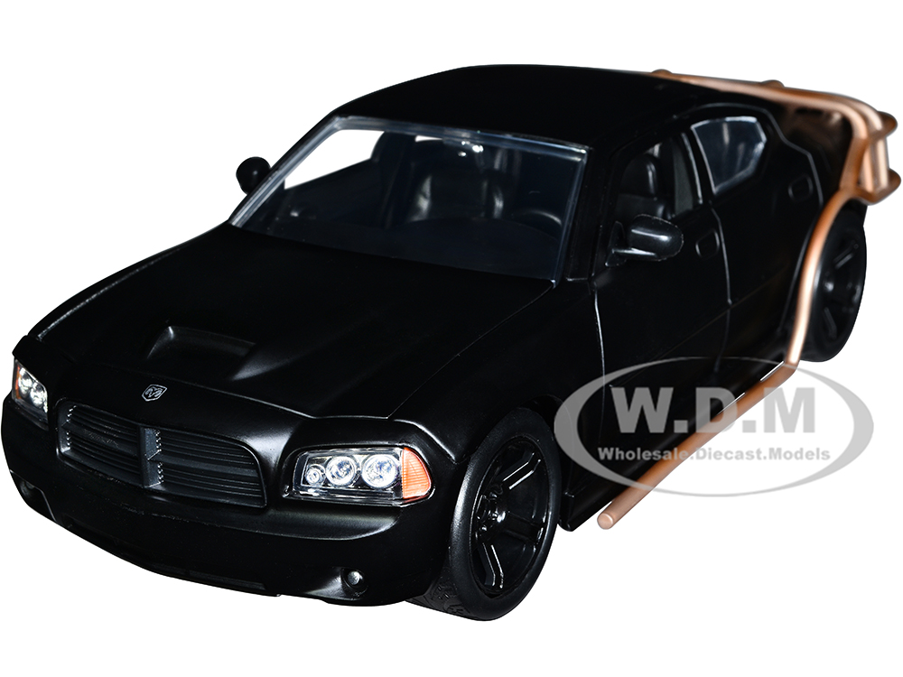 2006 Dodge Charger Matt Black with Outer Cage Fast & Furious Movie 1/24 Diecast Model Car by Jada