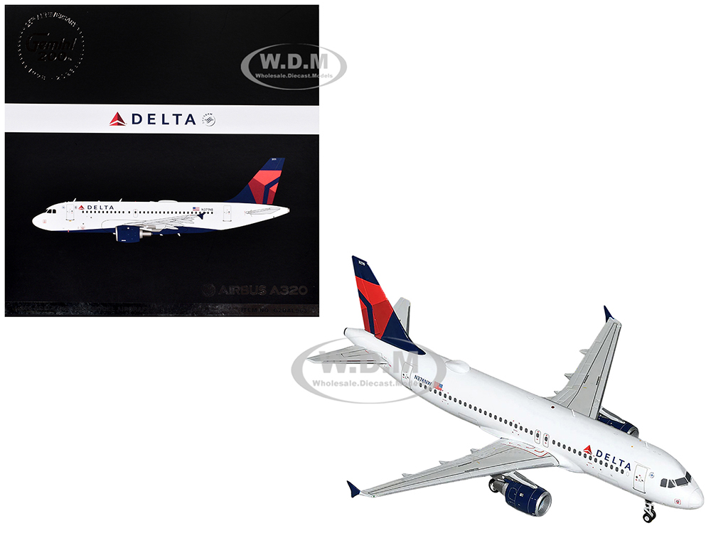 Airbus A320 Commercial Aircraft Delta Air Lines (N376NW) White with Red and Blue Tail Gemini 200 Series 1/200 Diecast Model Airplane by GeminiJets
