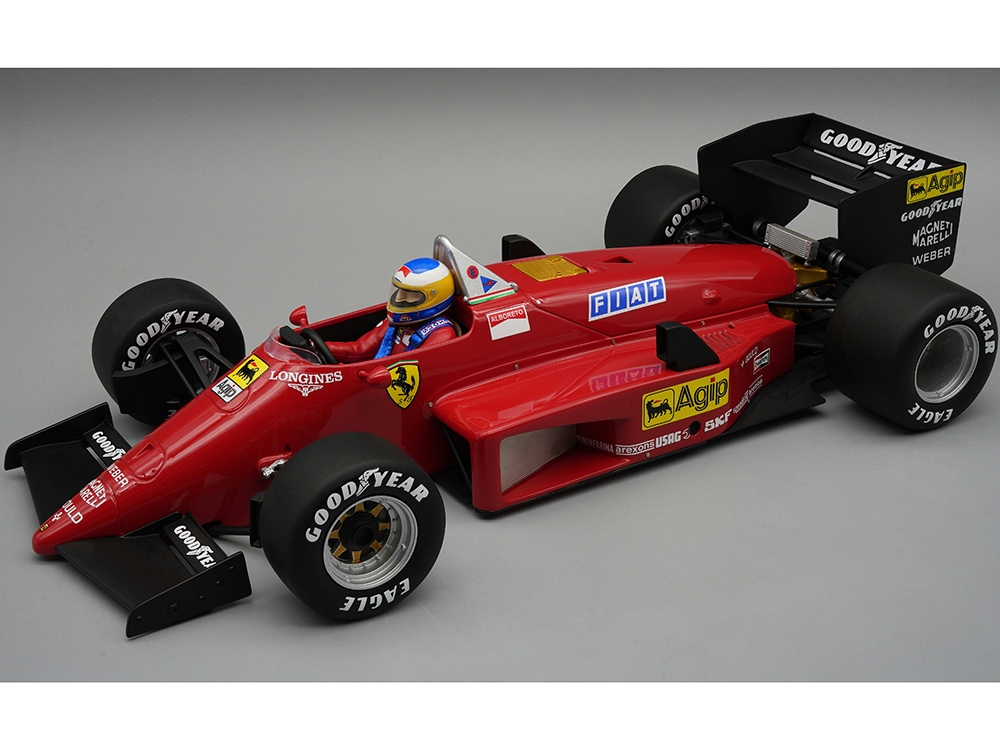 Ferrari 156-85 Michele Alboreto Formula One F1 Press Version (1985) with Driver Mythos Series Limited Edition to 30 pieces Worldwide 1/18 Model Car by Tecnomodel