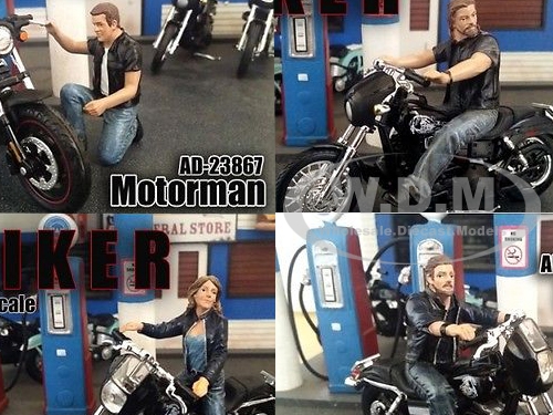 Bikers 4 piece Figurine Set for 1/18 Scale Models by American Diorama
