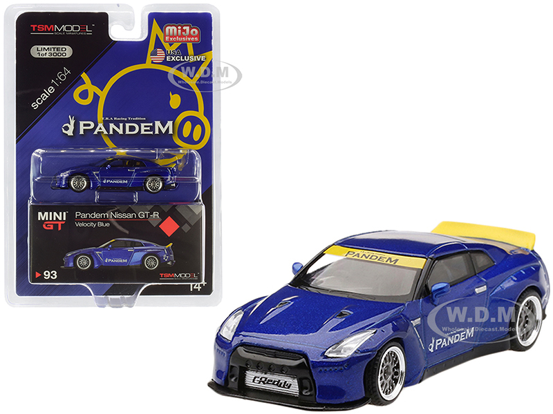 Image of Nissan GT-R R35 Pandem with Duck Tail Velocity Blue Metallic Limited Edition to 3000 pieces Worldwide 1/64 Diecast Model Car by True Scale Miniatures