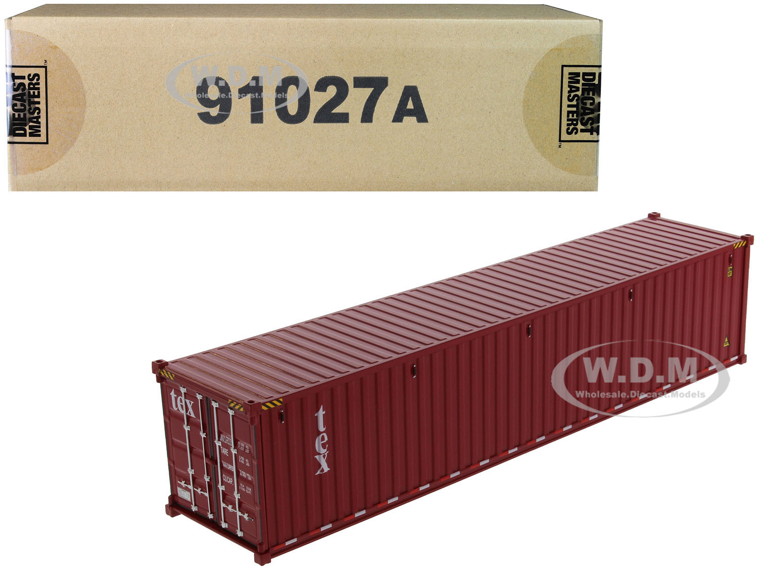 Image of 40 Dry Goods Sea Container "TEX" Burgundy "Transport Series" 1/50 Model by Diecast Masters