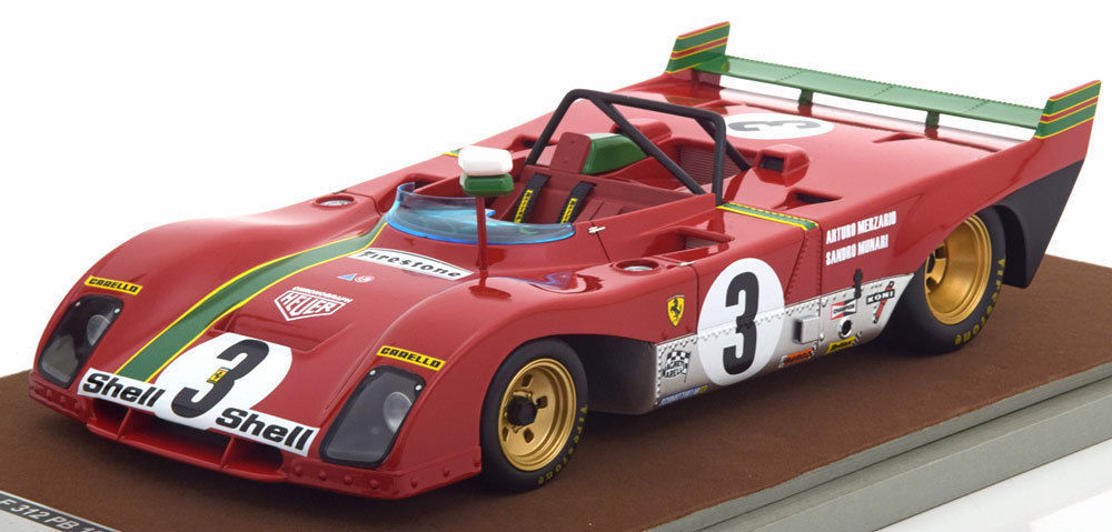 Ferrari 312 PB #3 1972 Winner Targa Florio Arturo Merzario / Sandro Munari Limited Edition to 100pcs 1/18 Model Car by Tecnomodel