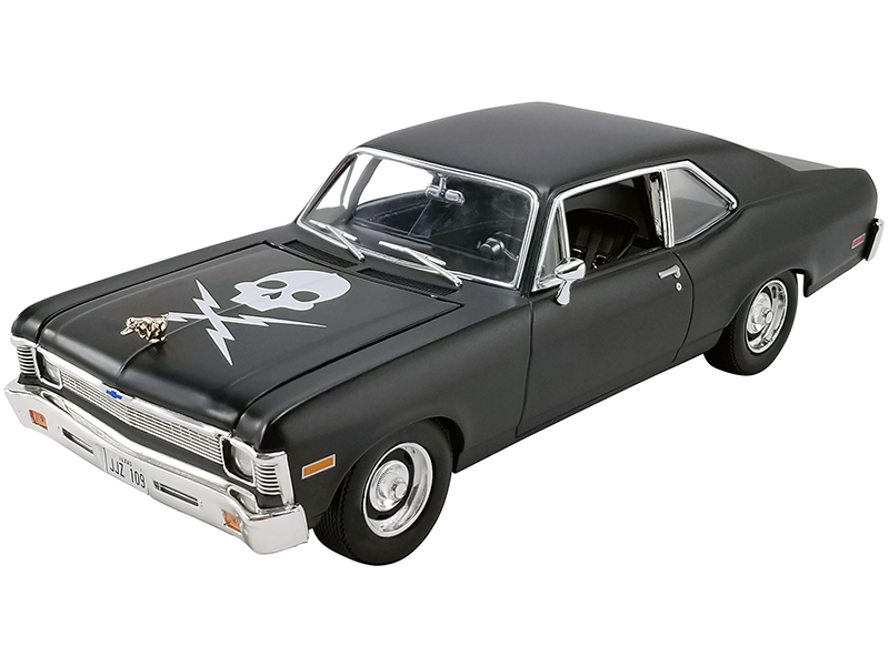 1971 Chevrolet Nova Matt Black "Death Proof" (2007) Movie Limited Edition to 792 pieces Worldwide 1/18 Diecast Model Car by GMP