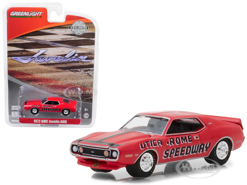 1972 AMC Javelin AMX Red "Utica-Rome Speedway" Vernon New York Official Pace Car Hobby Exclusive 1/64 Diecast Model Car by Greenlight