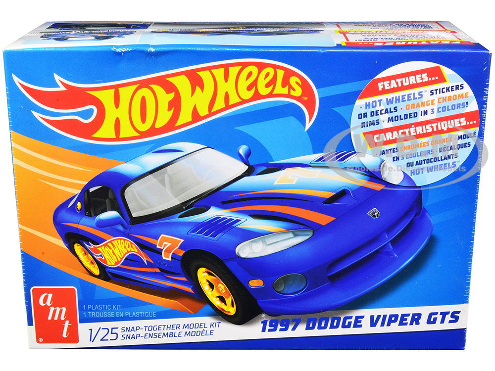 Skill 1 Snap Model Kit 1997 Dodge Viper GTS Hot Wheels 1/25 Scale Model by AMT