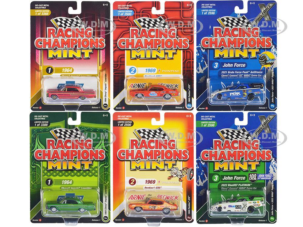 Racing Champions Mint 2023 Set of 6 Cars Release 1 1/64 Diecast Model Cars by Racing Champions