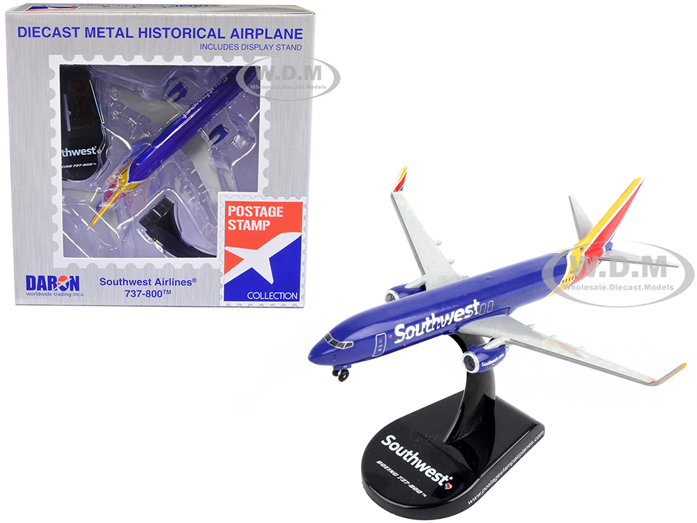 Boeing 737-800 Next Generation Commercial Aircraft Southwest Airlines 1/300 Diecast Model Airplane by Postage Stamp