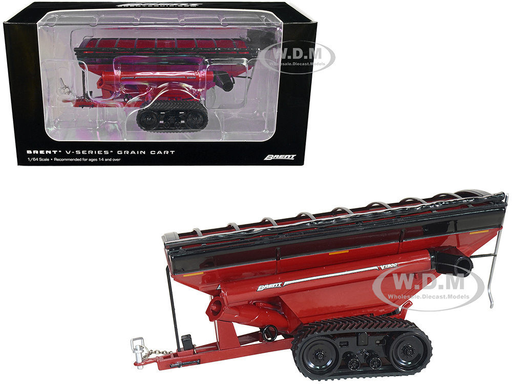 Brent V1300 Grain Cart With Tracks Red 1/64 Diecast Model By SpecCast