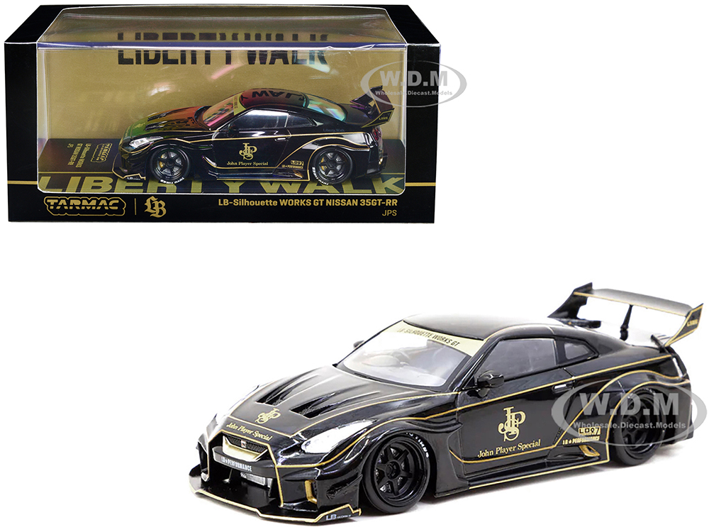 Nissan 35GT-RR LB-Silhouette WORKS GT RHD (Right Hand Drive) Black "John Player Special" 1/43 Diecast Model Car by Tarmac Works