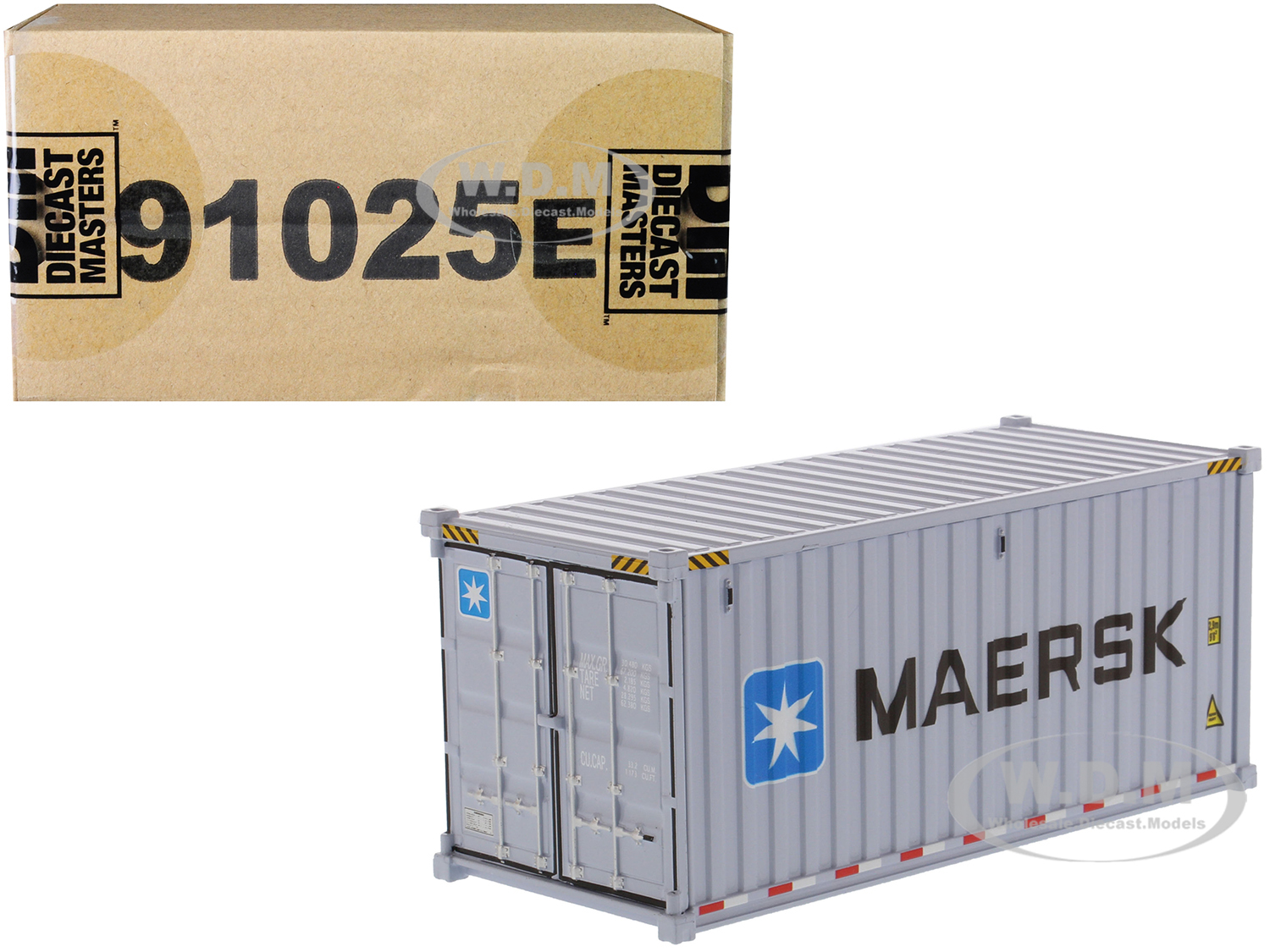 20 Dry Goods Sea Container "maersk" Gray "transport Series" 1/50 Model By Diecast Masters