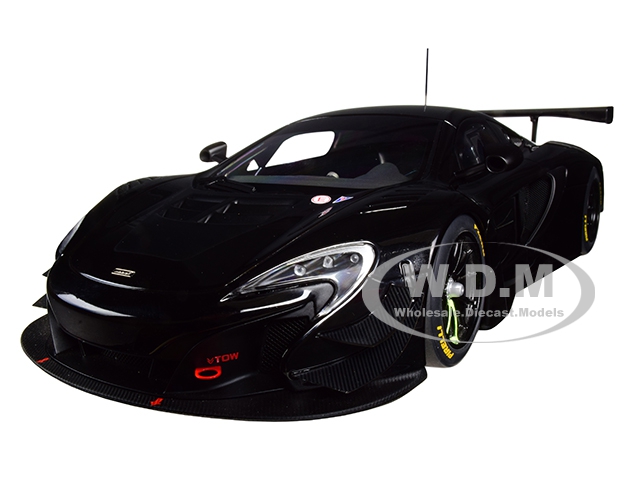 Image of McLaren 650S GT3 Gloss Black with Matt Black Accents 1/18 Model Car by Autoart