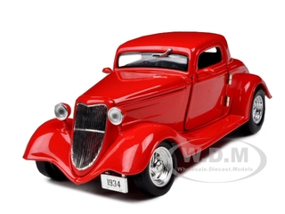 1934 Ford Coupe Hard Top Red 1/24 Diecast Model Car by Unique Replicas
