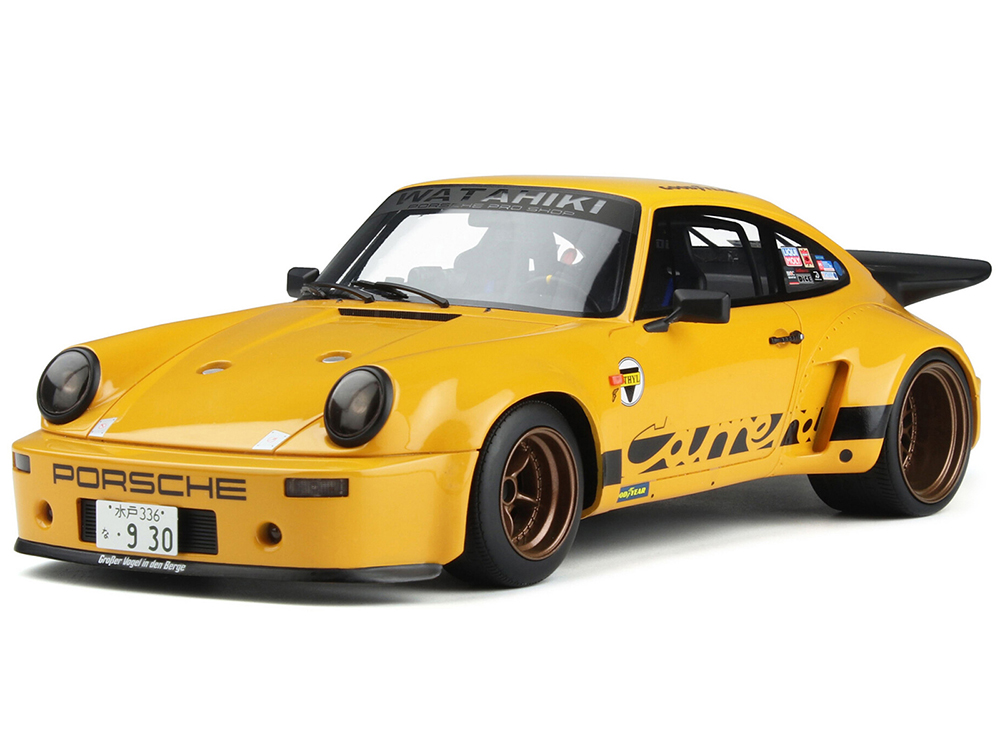 Porsche 911 RSR Hommage "Watahiki" Yellow with Graphics 1/18 Model Car by GT Spirit