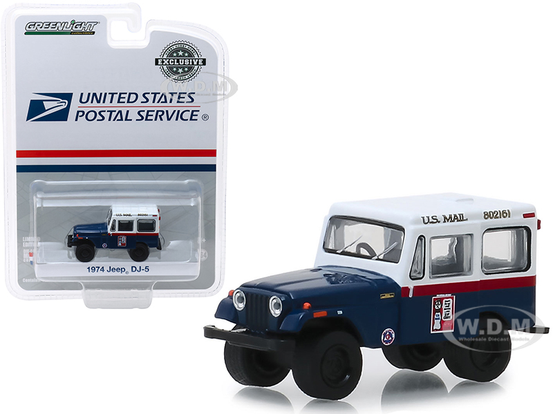 1974 Jeep DJ-5 U.S. Mail Civil Defense Hobby Exclusive 1/64 Diecast Model Car by Greenlight