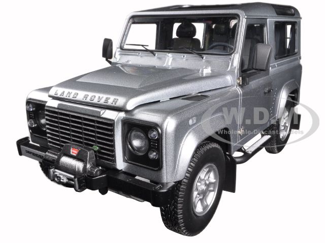 1984 Land Rover Defender 90 Indus Silver 1/18 Diecast Model Car by Kyosho 