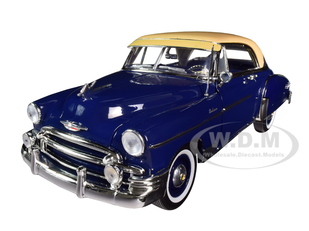 1950 Chevrolet Bel Air Dark Blue with Cream Top "Timeless Legends" 1/18 Diecast Model Car by Motormax