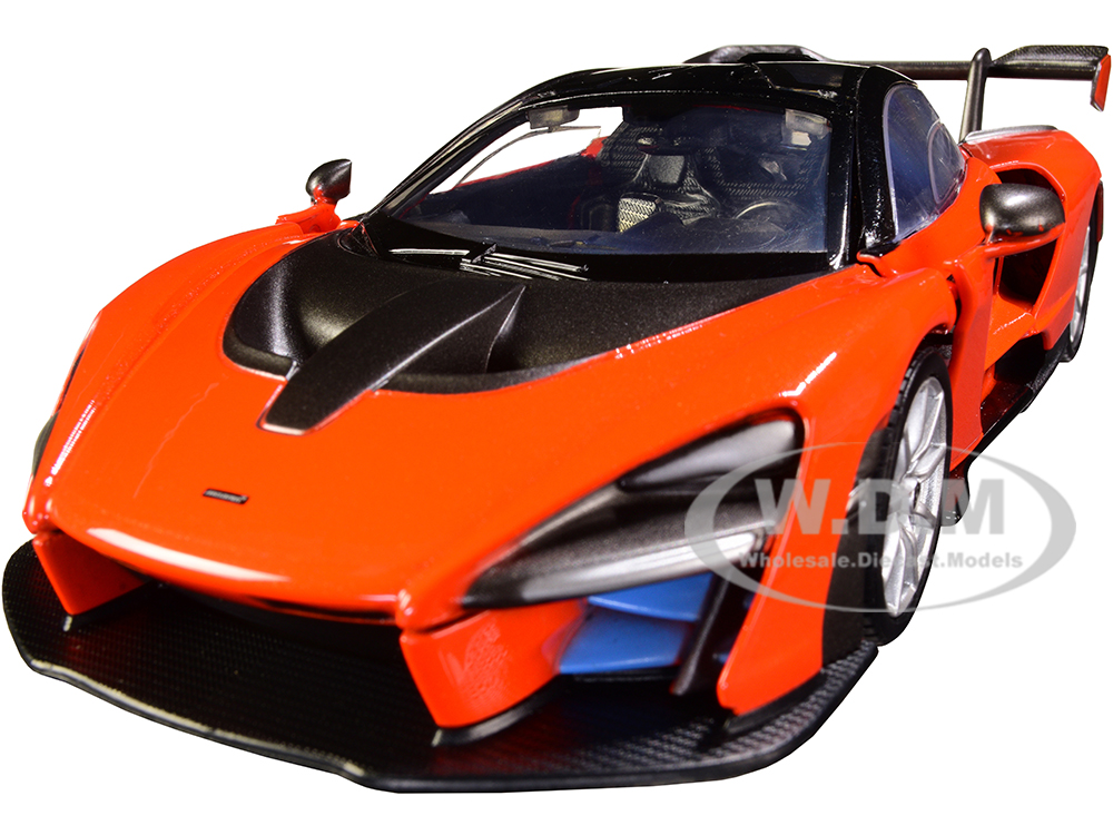 McLaren Senna Orange Metallic and Black Timeless Legends 1/24 Diecast Model Car by Motormax