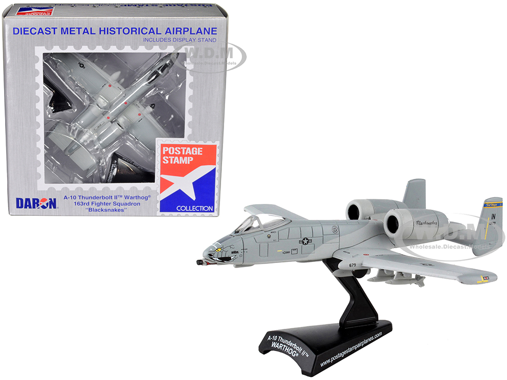 Fairchild Republic A-10 Thunderbolt II Warthog Aircraft 163rd Fighter Squadron Blacksnakes United States Air Force 1/140 Diecast Model Airplane By