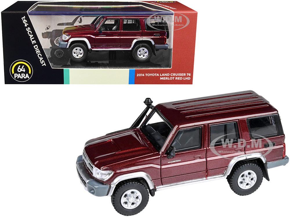 2014 Toyota Land Cruiser 76 Merlot Red Metallic 1/64 Diecast Model Car By Paragon Models