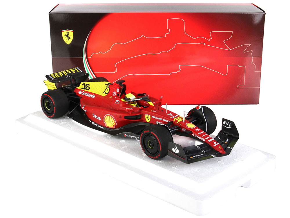 Ferrari SF-75 #16 Charles Leclerc 2nd Place Formula One F1 Italian-Monza GP (2022) Limited Edition 1/18 Diecast Model Car by BBR