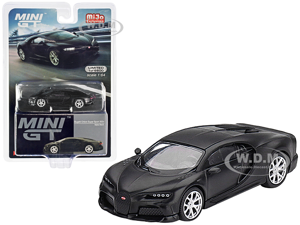 Bugatti Chiron Super Sport 300 Matt Black Limited Edition to 6600 pieces Worldwide 1/64 Diecast Model Car by True Scale Miniatures