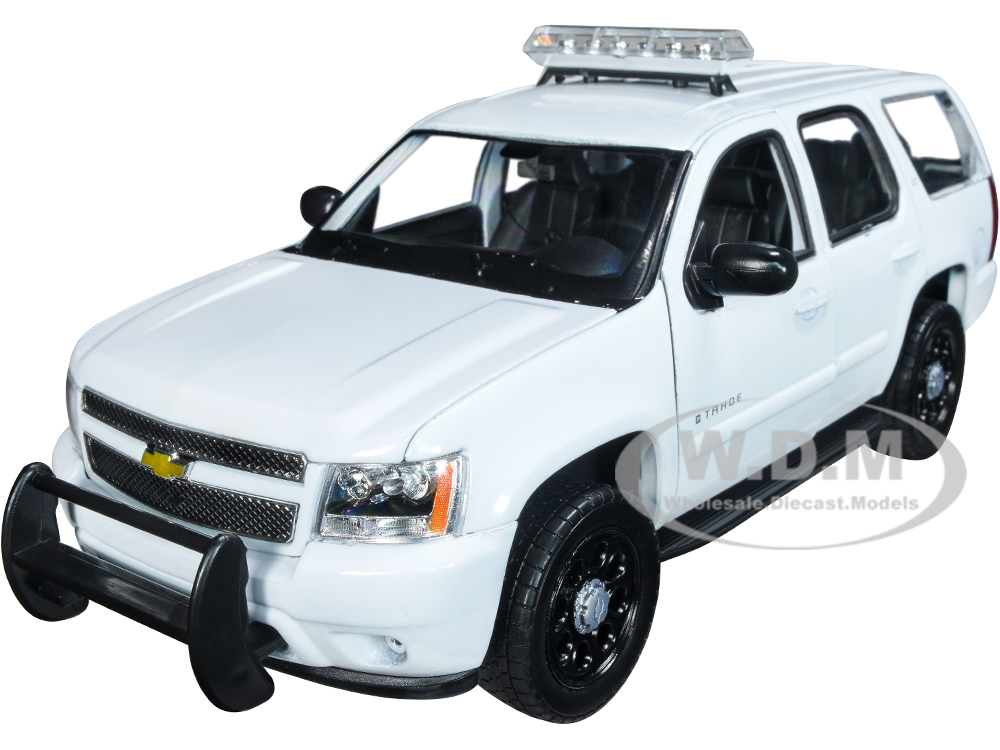 2008 Chevrolet Tahoe Unmarked Police Car White 1/24 Diecast Model Car by Welly
