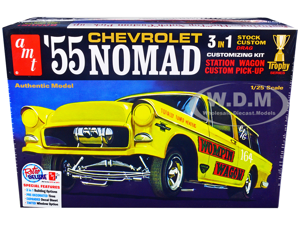 Skill 2 Model Kit 1955 Chevrolet Nomad 3-in-1 Kit Trophy Series 1/25 Scale Model by AMT