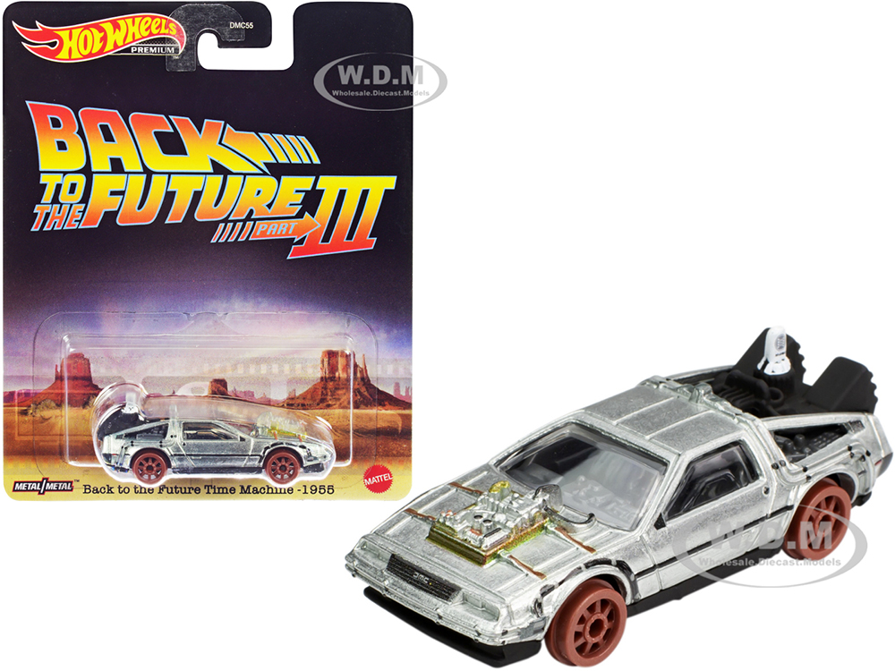 Time Machine (Railroad Version) Brushed Metal "Back to the Future Part III" (1990) Movie Diecast Model Car by Hot Wheels