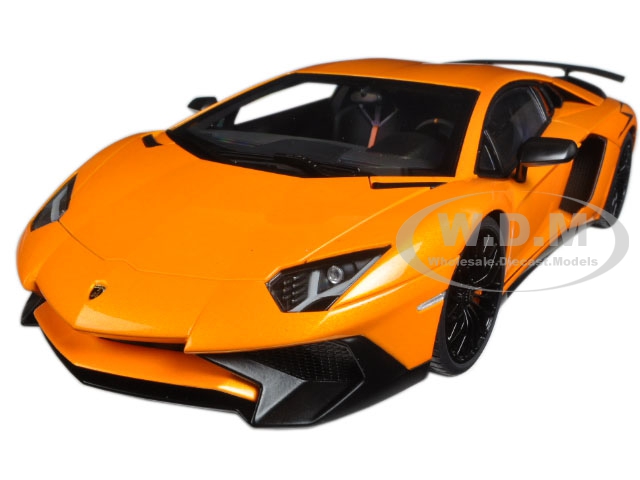Lamborghini Aventador Lp750-4 Sv Arancio Atlas/ Metallic Orange 1/18 Model Car By Autoart