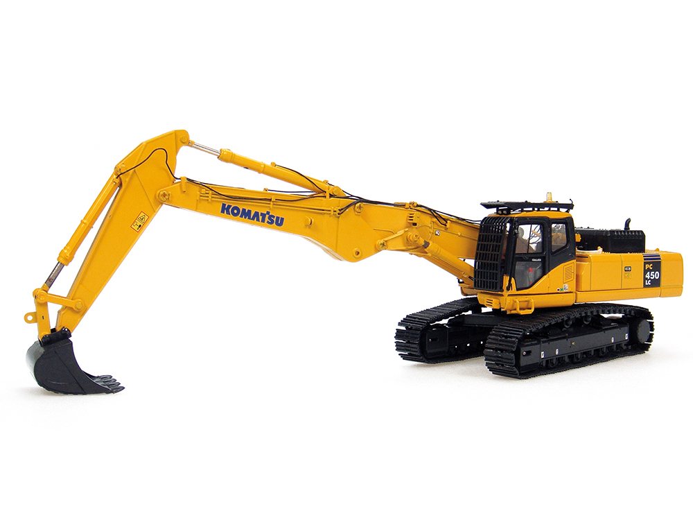 Komatsu PC450LC Excavator Short Boom With Bucket Yellow 1/50 Diecast Model By Universal Hobbies