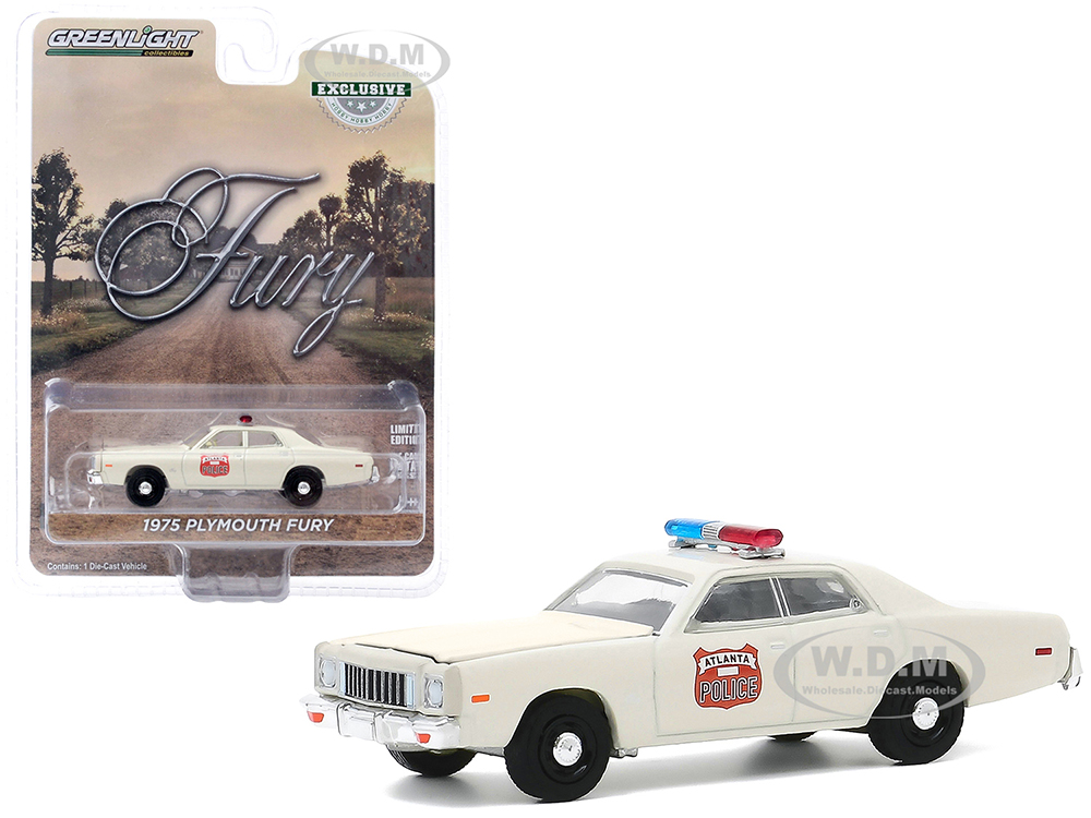 Image of 1975 Plymouth Fury Cream "Atlanta Police" (Georgia) "Hobby Exclusive" 1/64 Diecast Model Car by Greenlight