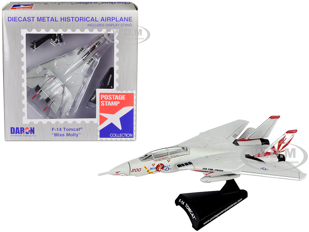 Grumman F-14 Tomcat Fighter Aircraft VF-111 Sundowners "Miss Molly" United States Navy  1/160 Diecast Model Airplane by Postage Stamp