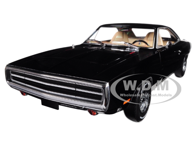 1970 Dodge Charger Black with White Tail Stripe "Supernatural" (2005) TV Series 1/18 Diecast Model Car by Greenlight